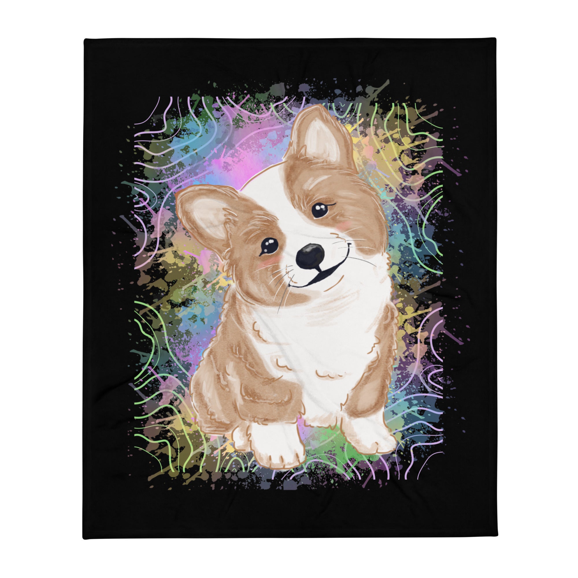 Colorful Corgi - Custom Throw Blanket