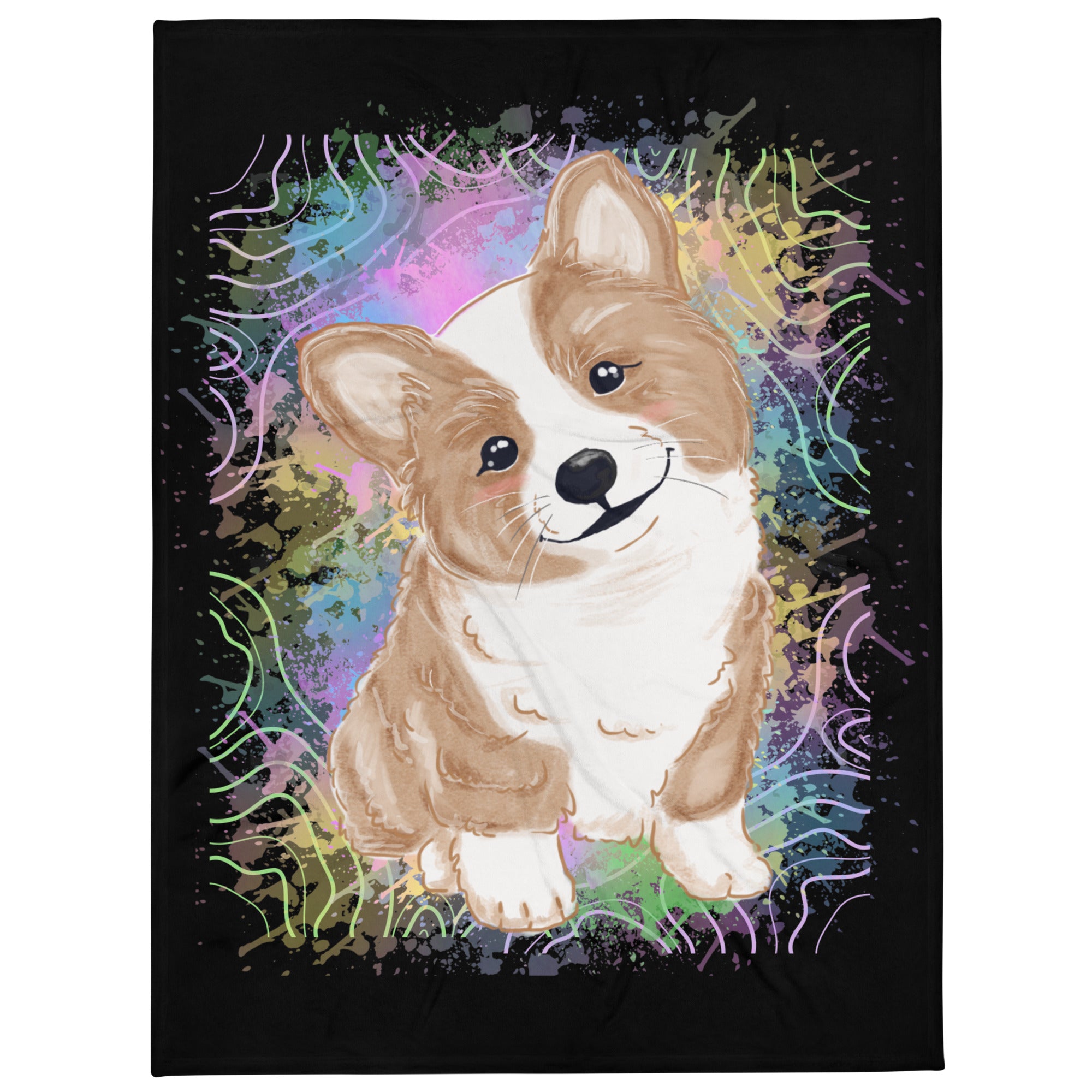 Colorful Corgi - Custom Throw Blanket